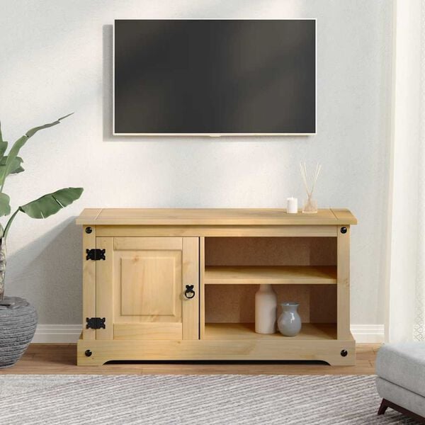 vidaXL Mobile Porta TV Corona 100x40x52 cm in Legno Massello di Pino