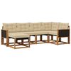 vidaXL Set di divani da esterno con cuscino 6 pcs Naturale e Beige