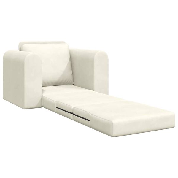 vidaXL Divano letto Crema 98 x 71 x 83 cm Velluto