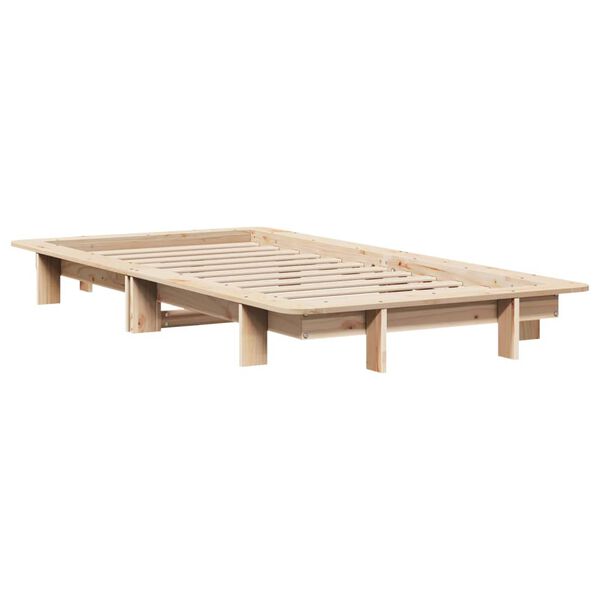 vidaXL Giroletto senza Materasso 100x200 cm in Legno Massello di Pino