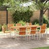 vidaXL Set da Pranzo per Giardino 9 pcs Marrone Legno di teak solido
