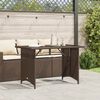 vidaXL Tavolo Giardino Piano in Vetro Marrone 110x68x70 cm Polyrattan