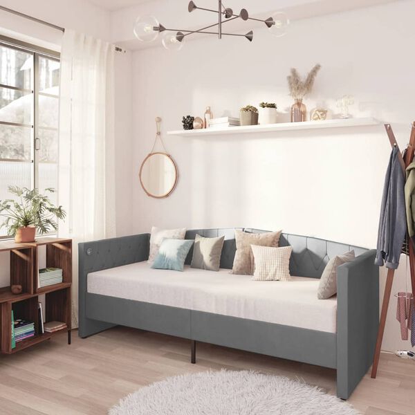 vidaXL Dormeuse con Presa USB Grigio Chiaro in Velluto 90x200 cm