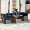 vidaXL Set Divani Giardino 8 pz con Cuscini Grigio Polyrattan Acacia