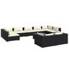 vidaXL Set Divani da Giardino 10 pz con Cuscini in Polyrattan Nero
