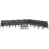 vidaXL Set Divano da Giardino con cuscino 10 pcs Nero Acciaio