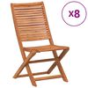 vidaXL Sedie da Giardino Pieghevoli 8 pz Legno Massello di Acacia