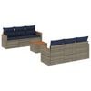 vidaXL Set Divani da Giardino 7 pz con Cuscini Grigio in Polyrattan