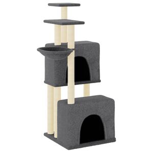 vidaXL Albero per Gatti con Tiragraffi in Sisal Grigio Scuro 122 cm