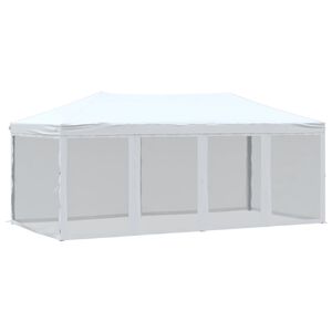 vidaXL Tenda per Feste Pieghevole con Pareti Laterali Bianco 3x6 m