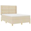 vidaXL Letto a molle con materasso Crema 140 x 200 cm Tessuto