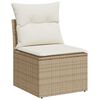 vidaXL Divano da esterno con cuscino 5 pcs Beige polyrattan