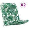 vidaXL Cuscini per sedie 2 pcs Tessuto Oxford Motivo Foglia