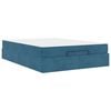 vidaXL Struttura letto con materasso con materasso 2 pcs Blu Velluto