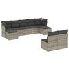vidaXL Set Divano da Giardino 9pz con Cuscini Grigio Chiaro Polyrattan