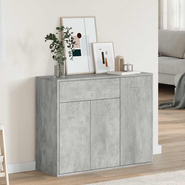 vidaXL Credenza Grigio Cemento 88x30x70 cm in Legno Multistrato