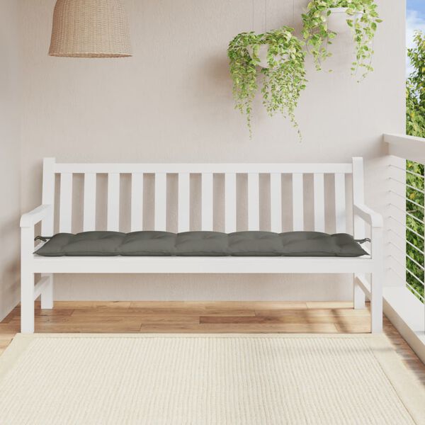 vidaXL Cuscino Panca Giardino Grigio Scuro M&eacute;lange 180x50x7 cm Tessuto