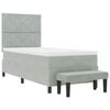 vidaXL Letto a molle con materasso Grigio chiaro 100 x 200 cm Velluto