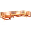 vidaXL Set Divani da Giardino 7 pz Marrone Cera Legno Massello Pino