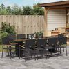 vidaXL Set da Pranzo per Giardino 11 pcs Nero polyrattan