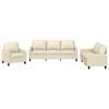 vidaXL Set di Divani 3 pz con Cuscini crema in Similpelle