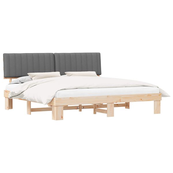 vidaXL Letto con Testiera Rivestita Grigio chiaro 200 x 200 cm