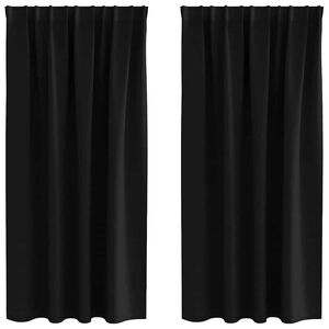 vidaXL Tende Blackout con Anelli 2 pcs Nero 175 x 140 cm Poliestere