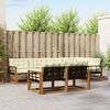vidaXL Set di divani da esterno con cuscino 7 pcs Naturale e Crema