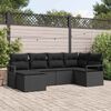 vidaXL Set di divani con cuscino 6 pcs Nero polyrattan