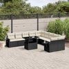 vidaXL Set Divani da Giardino 11 pz con Cuscini in Polyrattan Nero