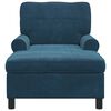 vidaXL Chaise Lounge con cuscino Blu 91 x 157 x 91 cm Velluto