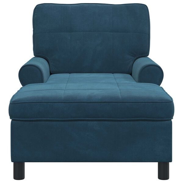 vidaXL Chaise Lounge con cuscino Blu 91 x 157 x 91 cm Velluto