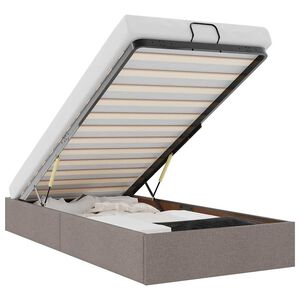 vidaXL Struttura Letto Pouf senza Materasso Tortora 90x190 cm Tessuto