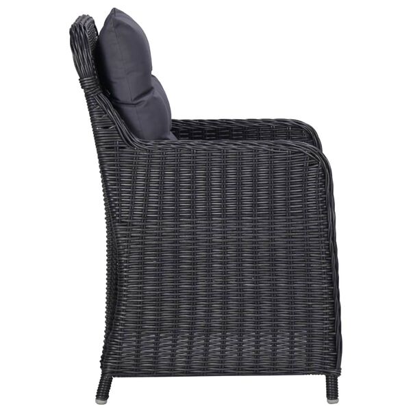 vidaXL Set da Pranzo da Giardino 9 pz in Polyrattan Nero