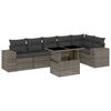 vidaXL Set Divani da Giardino 7 pz con Cuscini Grigio in Polyrattan