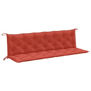 vidaXL Cuscini Panca Giardino 2pz Rosso M&eacute;lange 200x50x7 cm Tessuto