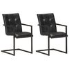 vidaXL Sedie da Pranzo a Sbalzo 2 pz Nere in Vera Pelle