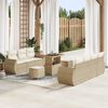 vidaXL Set Divano da Giardino 10 pcs Beige e Crema polyrattan