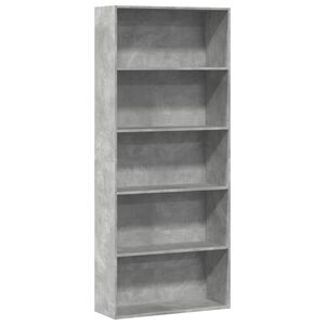 vidaXL Libreria Grigio Cemento 80x30x189 cm in Legno Multistrato