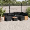 vidaXL Set Divani da Giardino 10pz con Cuscini in Polyrattan Nero