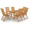 vidaXL Set da Pranzo da Giardino 7 pz in Legno Massello di Teak