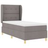 vidaXL Letto con molle e materasso Grigio Scuro 90x190 cm Tessuto