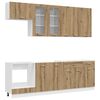 vidaXL Unit&agrave; Cucina LYON 8 pz Rovere Artigianale Legno ingegnerizzato