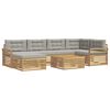 vidaXL Set di divani da esterno 7 pz Bianco e Grigio Chiaro