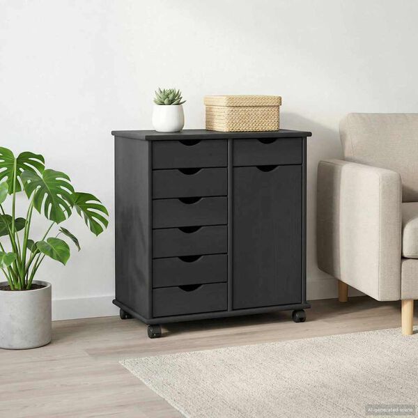 vidaXL Mobile con Ruote con ruota Grigio 63,5 x 39 x 65,5 cm