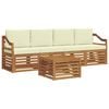 vidaXL Set di divani da esterno 5 pz Naturale e Crema
