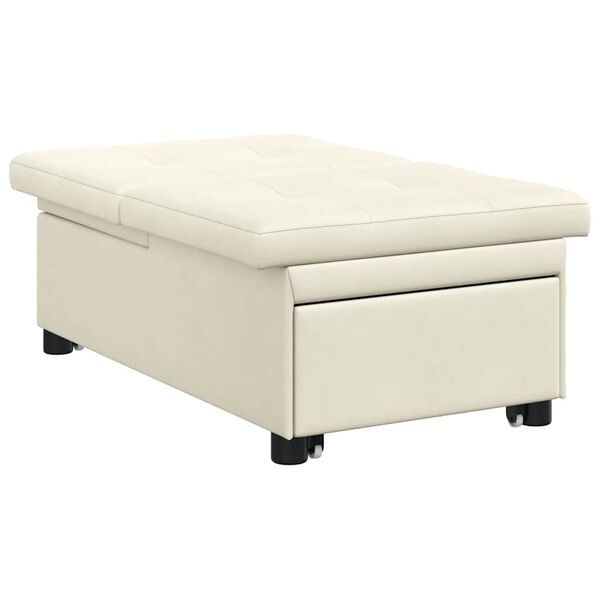 vidaXL Divano letto Crema 194 x 67 x 82 cm Velluto
