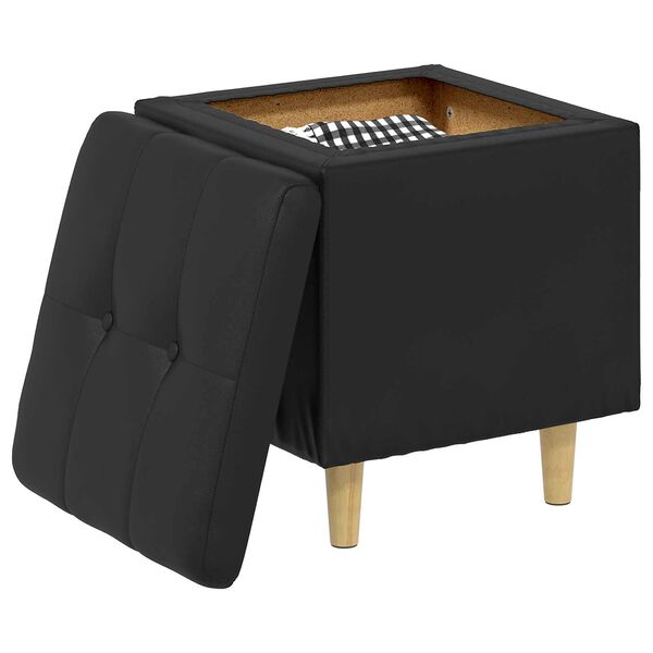 vidaXL Pouf contenitore Nero 40 x 40 x 45 cm Pelle sintetica
