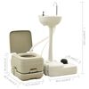vidaXL Set WC Portatile da Campeggio 10+10L Lavandino 20L Grigio
