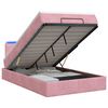 vidaXL Letto Ottomano con Materasso e LED Rosa 120 x 190 cm Velluto